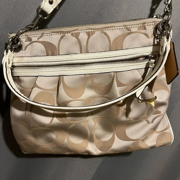 Coach Beige Signature Shoulder Bag - Picture 1 of 12